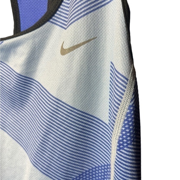 Nike Sprinter Dri Fit Geometric Print Running Tank Top Blue Womens XS - Picture 3 of 4